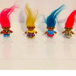 Vintage Miniature Troll Dolls Set Of 4
